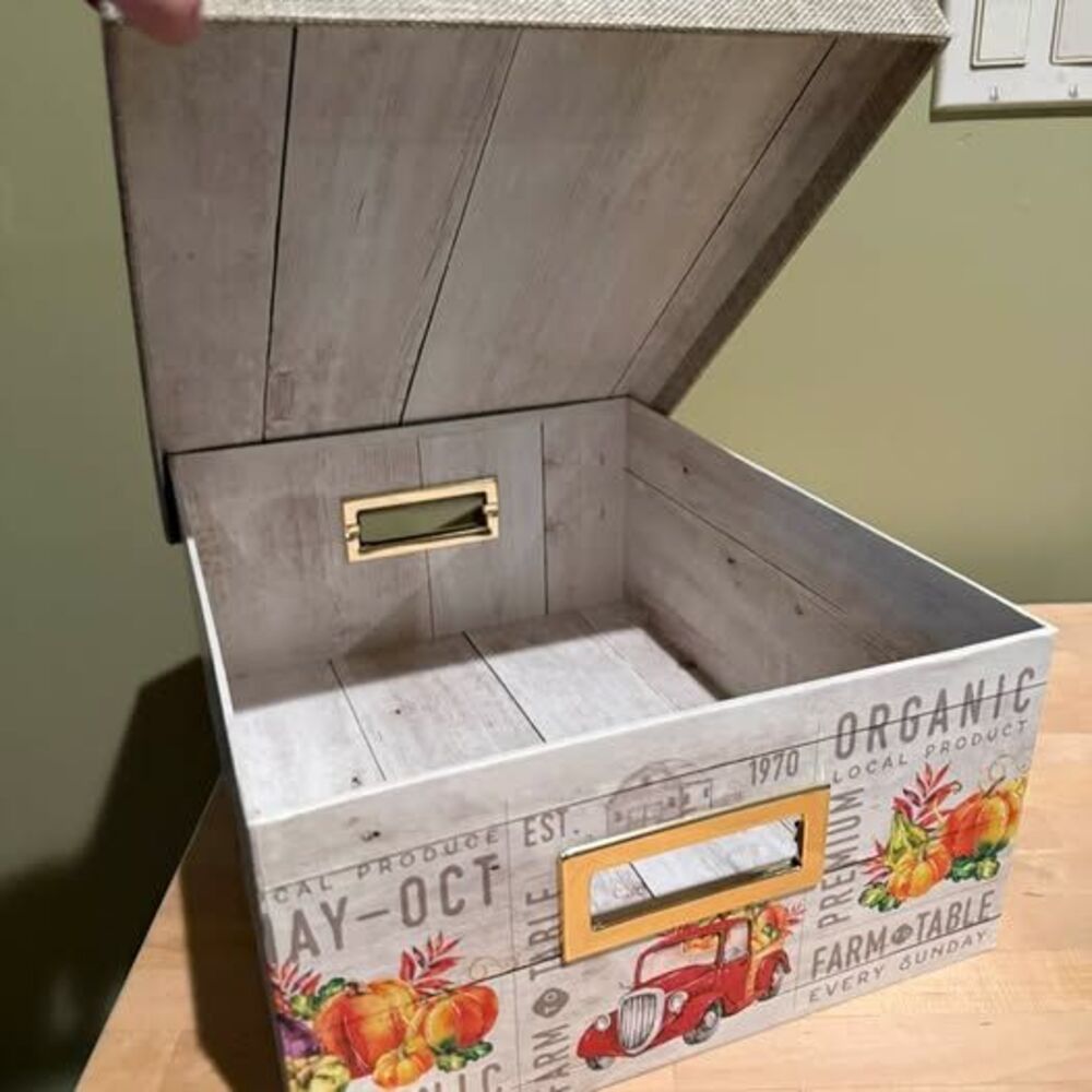 Farm to Table Harvest Decorative Storage Box scrapbook storage decor craft